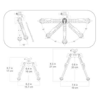 Bipied te te articule e fma 11 a 23 cm rokstad
