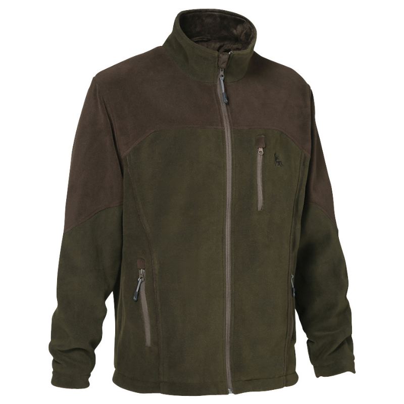 Blouson polaire kaki verney carron wildoar broderie sanglier