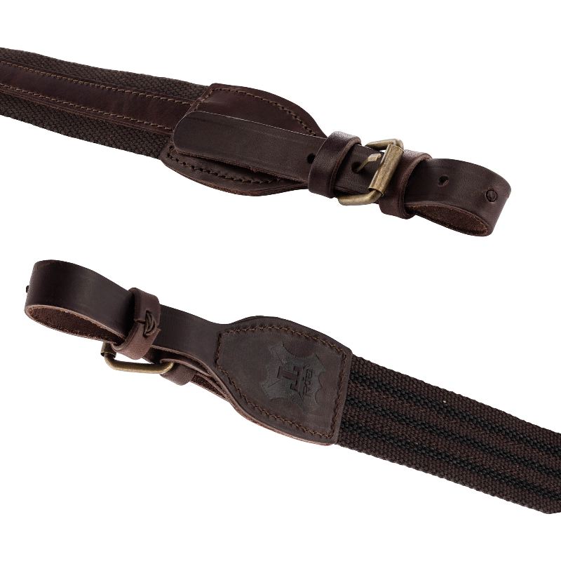 Bretelle fusil avec 2 boucles toile et cuir country sellerie2