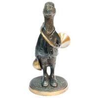 Bronze canard avec trompe de chasse haut de 18cm
