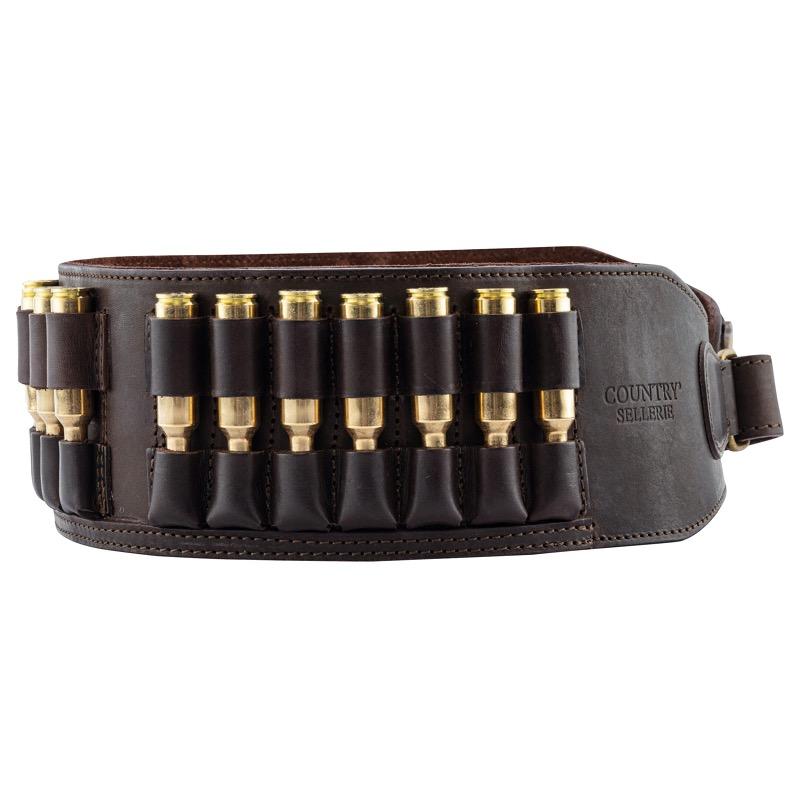 Cartouchie re pour 21 balles en cuir marron country sellerie1