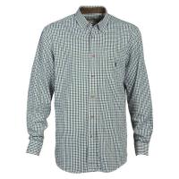 Chemise de chasse a carreaux percussion tradition vert coton