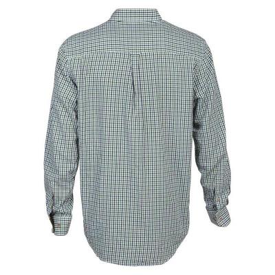 Chemise de chasse a carreaux percussion tradition vert coton