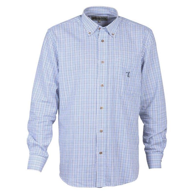 Chemise percussion petits carreaux bleue