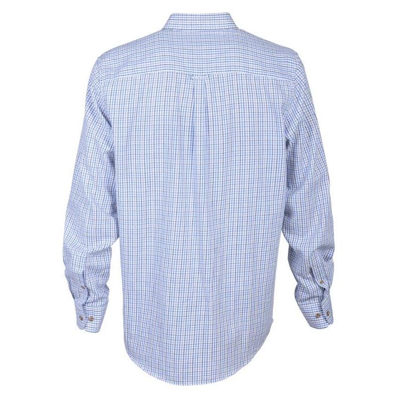 Chemise percussion petits carreaux bleue1