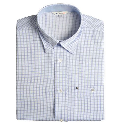 Chemise petits carreaux bleus sur fond blanc club interchasse arles