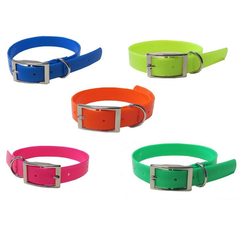 Collier chien solide biothane biogold orange jaune vert