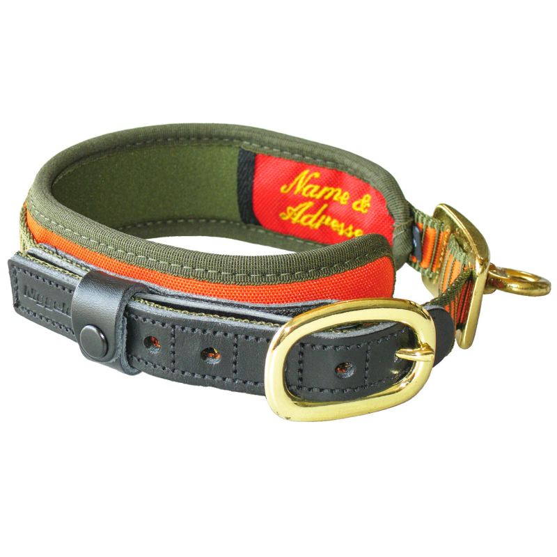 Collier pour chien en ne opre ne et cordura cuir et laiton