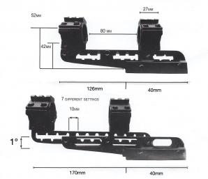 Dimensions colliers cantilever re glable