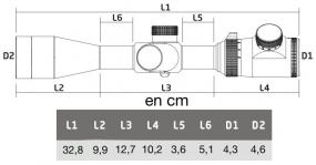 Dimensions lunette athlon talos 4 14x44