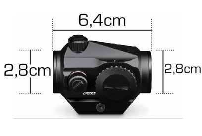 Dimensions viseur point rouge vortex crossfire