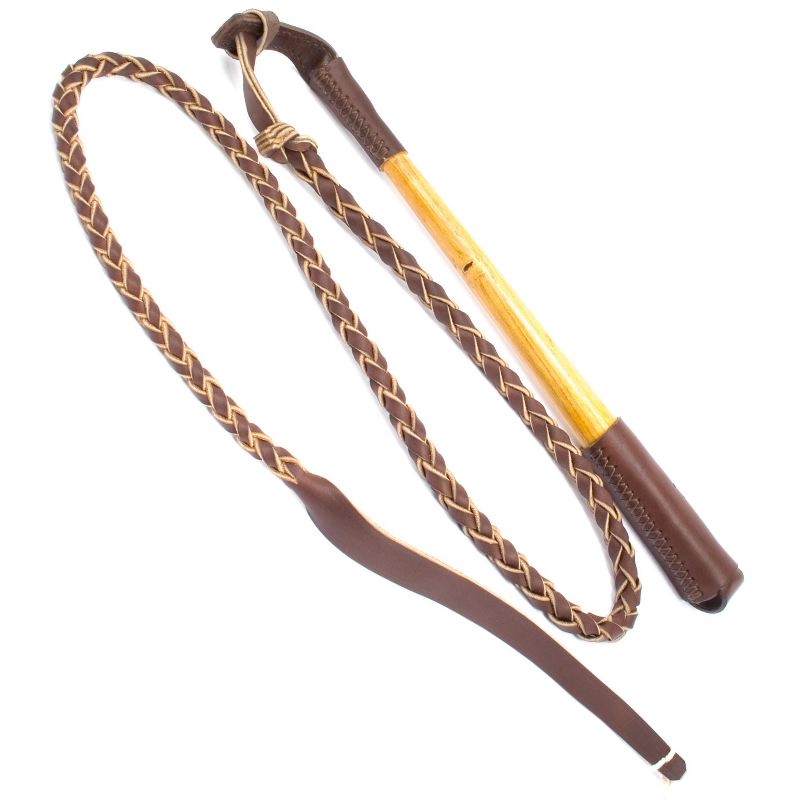 Fouet chien fouet ve nerie country sellerie manche bois cuir