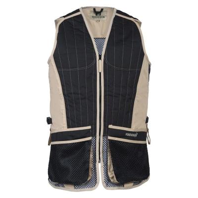 Gilet ball trap et tir sportif percussion noir et beige 1