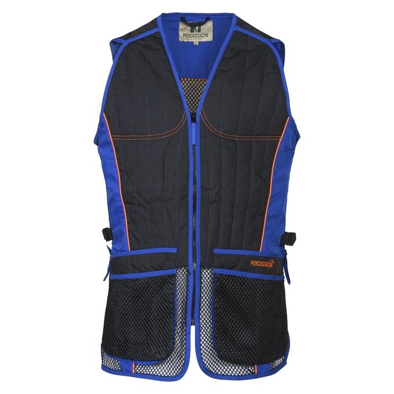 Gilet ball trap percussion bleu noir chasseur et compagnie 1