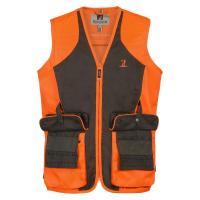 Gilet Enfant Haute Visibilité Pour Chasse - Couleur Orange/kaki, Déperlant, Normé CE - Tailles 6 à 16 Ans