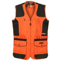 Gilet de chasse percussion stronger orange avec carnier dos