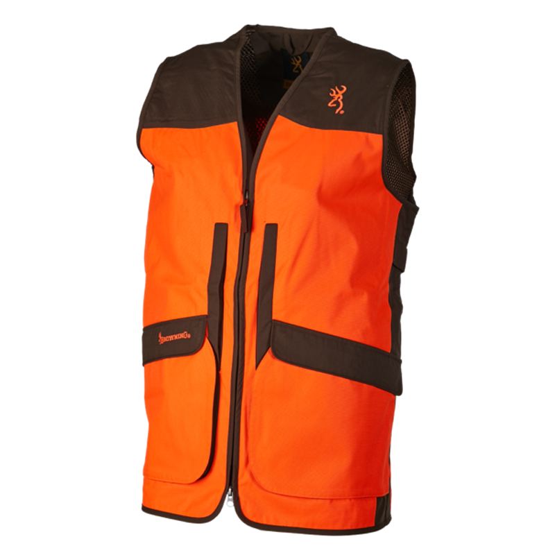 Gilet de chasse upland hunter hi vis 2 browning orange vert 1