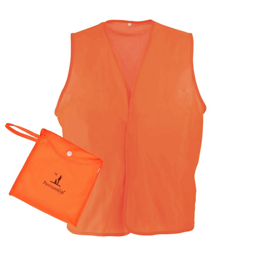 Gilet de traque percussion orange fluo pas cher chasse orange