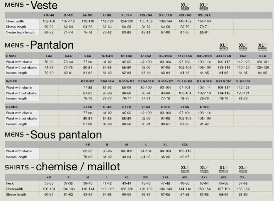 Guide de taille pinewood1