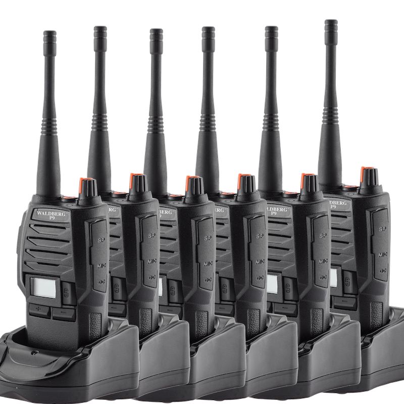 lot de 6 Talkie-Walkie Waldberg P9 PRO 8 fréquences + FM