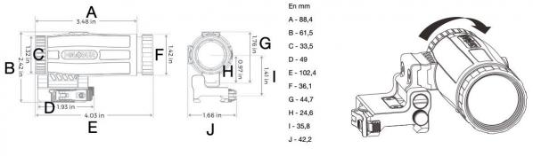 Magnifier holosun hm3x dimensions
