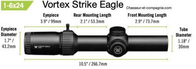 Nouvelle vortex strike eagle 1 6x24 dimensions