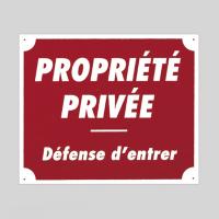 Panneau pancarte akilux propriete privee defense d entrer