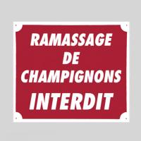 Panneau pancarte akilux ramassage de champignon interdit