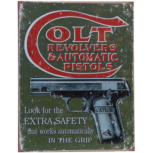 Plaque me tal made in usa revolver colt pour de coration