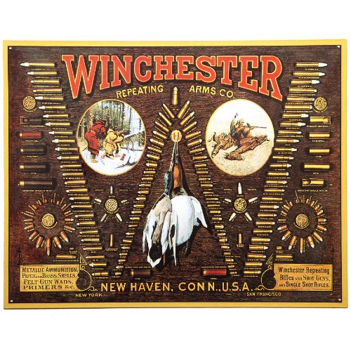 Plaque me tal winchester usa munitions pour de coration