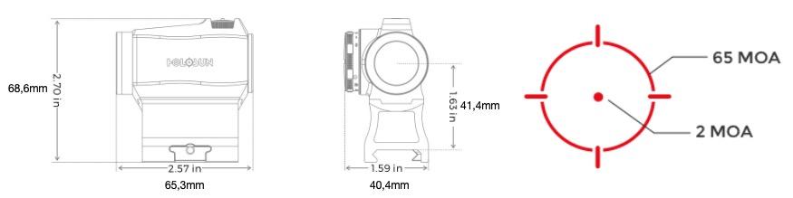 Point rouge holosun hs503r dimensions