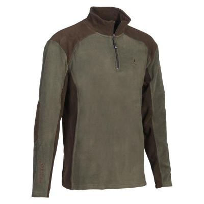 Polo de chasse en polaire kaki percussion sweet col zippe 1