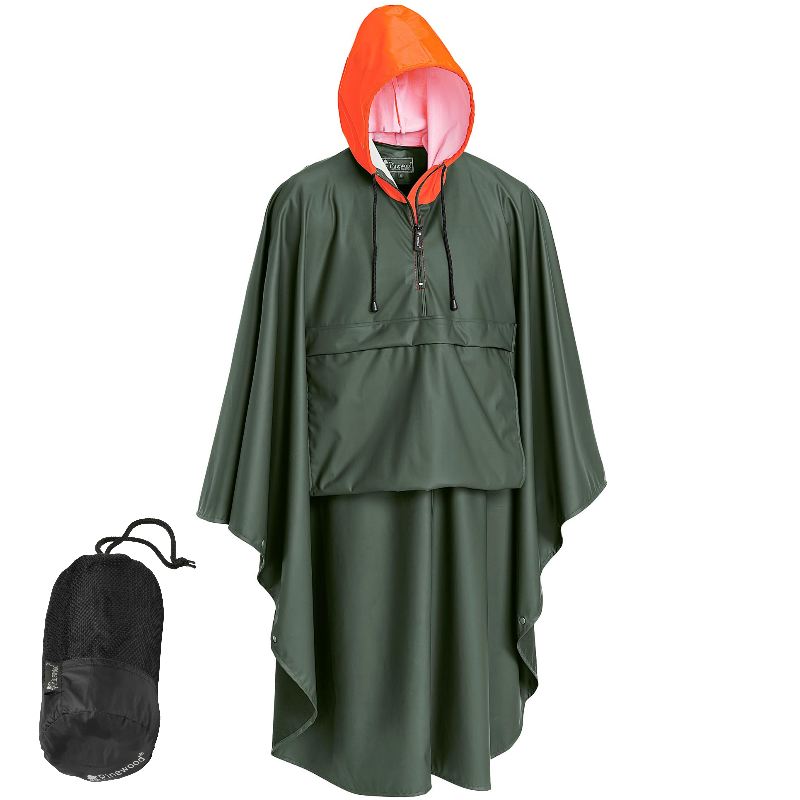 Poncho pinewood gustav vert et orange pour la chasse