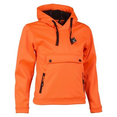 Sweat de chasse a capuche enfant percussion orange