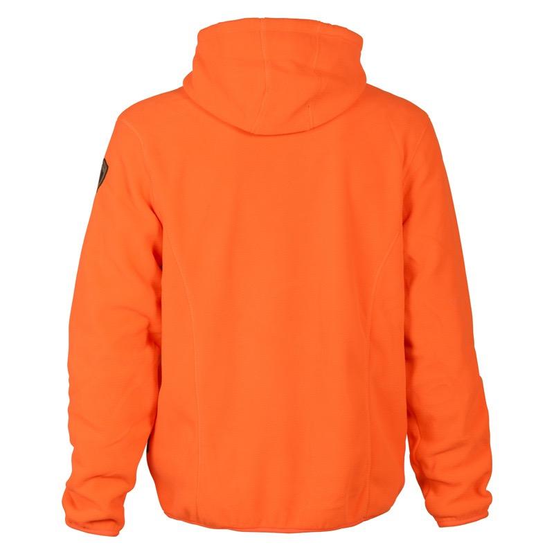 Sweat polaire a capuche de chasse percussion orange