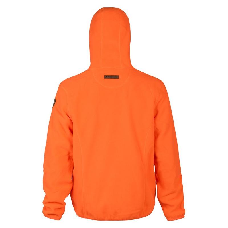 Sweat polaire a capuche de chasse percussion orange1