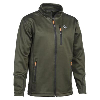 Sweat shirt de chasse zippe percussion kaki vert