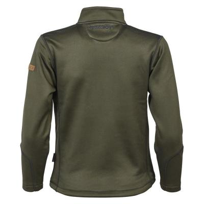 Sweat shirt zippe de chasse percussion enfant kaki vert