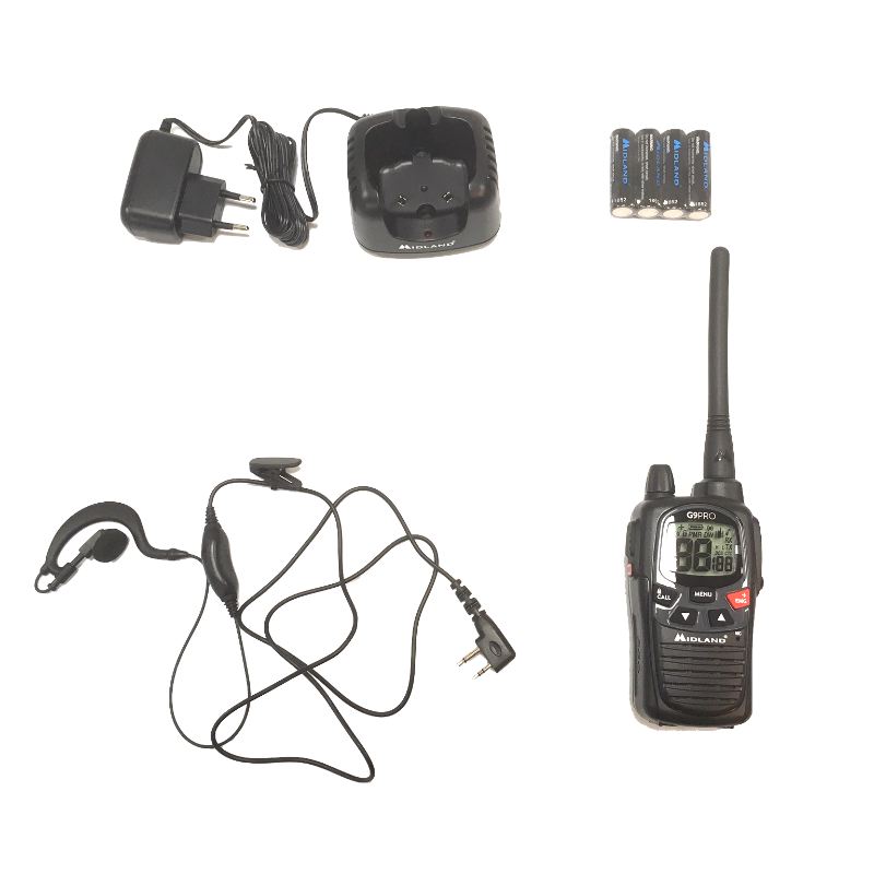 Talkie walkie midland g9 pro oreillette socle de chargement