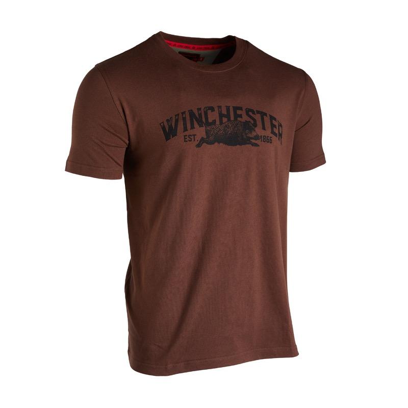 Tee shirt winchester vermont brun avec dessin sanglier