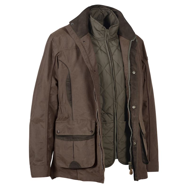 Veste chasse avec gilet amovible percussion normandie marron