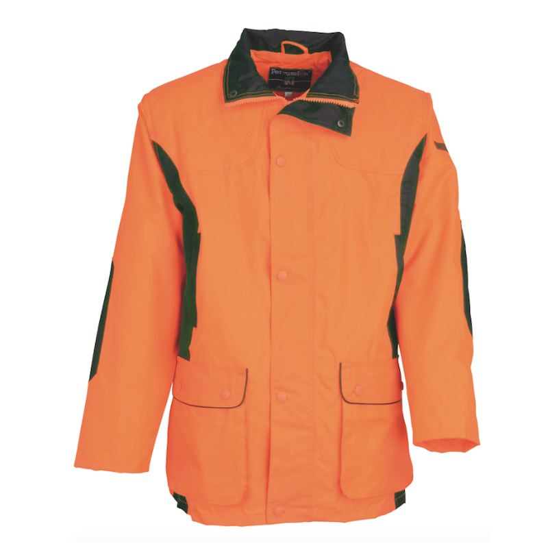 Veste chasse orange fluo traque renfort chasseur compagnie