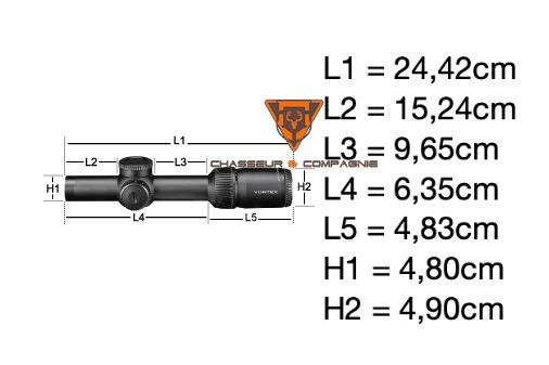 Vortex strike eagle ffp 1 8x24 dimensions